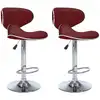 Image de vidaXL Tabouret de bar 2 pcs. Simili cuir rouge vin