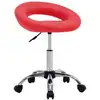 Image de vidaXL Tabouret de travail à roulettes rouge similicuir