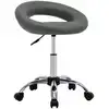 Image de vidaXL Tabouret de travail à roulettes Gris Similicuir