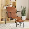 Image de Fauteuil relax avec repose-pieds Marron Cuir véritable