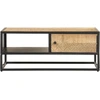 Image de vidaXL Table basse avec porte sculptée 90x55x36 cm Bois de manguier rugueux