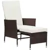 Image de vidaXL Chaise longue de jardin avec coussins Poly rotin brun