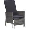 Image de vidaXL Ensemble salon de jardin 2 pièces avec coussins Poly rotin gris