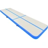 Image de vidaXL Tapis de gymnastique gonflable avec pompe 600x100x15 cm PVC bleu