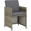 Image de vidaXL Chaises de jardin 2 pcs. avec coussins Poly Rattan Gris