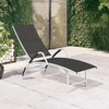 Image de vidaXL Chaise longue Textilène et aluminium noir