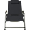 Image de vidaXL Chaise longue avec coussin Textilène noir
