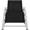 Image de vidaXL Chaise longue Textilène et aluminium noir
