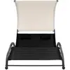 Image de vidaXL Bain de soleil double avec toit solaire Textilène noir