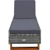 Image de vidaXL Chaise longue avec support Poly rotin gris