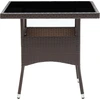 Image de vidaXL Table à manger de jardin marron poly rotin