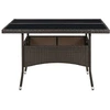 Image de vidaXL Table de jardin marron poly rotin et verre
