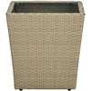 Image de vidaXL Table d'appoint Beige 41,5x41,5x44 cm Poly rotin et verre trempé