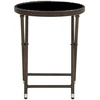 Image de vidaXL Table d'appoint Marron 60 cm Poly rotin et verre trempé