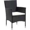 Image de vidaXL Chaises de jardin 4 pcs. Poly rotin noir