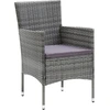 Image de vidaXL Chaises de jardin 4 pcs. Poly rotin gris