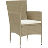 Image de vidaXL Chaises de jardin 4 pcs. Poly rotin beige
