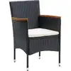 Image de vidaXL Chaises de jardin 4 pcs. Poly rotin noir