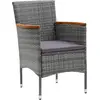Image de vidaXL Chaises de jardin 4 pcs. Poly rotin gris