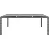 Image de vidaXL Table de jardin 200x150x75 cm verre dur et poly rotin gris