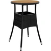 Image de vidaXL Table de jardin Ø60x75 cm acacia et poly rotin noir