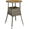 Image de vidaXL Table de jardin Ø60x75 cm acacia et poly rotin gris