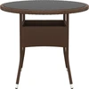 Image de vidaXL Table de jardin Ø80x75 cm verre dur et poly rotin brun