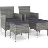 Image de vidaXL 4-tlg. Set de hotte de jardin et d'hochet Poly Rattan Grau