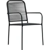 Image de vidaXL Chaises de jardin 4 pcs. Corde de coton et acier Noir