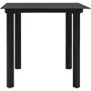 Image de vidaXL Table de jardin noire 80x80x74 cm acier et verre