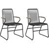 Image de vidaXL Chaises de jardin 2 pcs. noir 58x59x85,5 cm PVC rotin