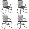 Image de vidaXL Chaises de jardin 4 pcs noir 58x59x85,5 cm PVC rotin
