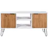 Image de vidaXL Armoire TV New York blanc et naturel pin massif
