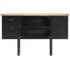 Image de vidaXL Buffet 110x30x65 cm Bois massif de manguier rugueux et acier