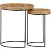 Image de vidaXL Ensemble de 2 tables basses en bois massif de manguier et acier