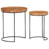 Image de vidaXL Ensemble de 2 tables basses en bois massif d'acacia et acier