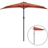 Image de vidaXL Parasol de balcon Mât en aluminium Terracota 270x144x222cm semi-circulaire