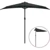 Image de vidaXL Parasol de balcon Mât en aluminium noir 270x144x222cm semi-circulaire