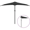 Image de vidaXL Parasol de balcon Mât en aluminium noir 300x155x223cm semi-circulaire