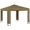 Image de vidaXL Pavillon avec double toit 3x3x2,7 m Taupe 180 g/m