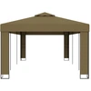 Image de vidaXL Pavillon avec double toit 3x6 m taupe 180 g/m