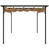 Image de vidaXL Pergola avec toit extensible Taupe 3x3 m Acier 180 g/m