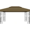 Image de vidaXL Pavillon avec double toit 3x4 m taupe 180 g/m