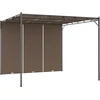 Image de vidaXL Pavillon de jardin avec rideau latéral 3x3x2,25 m Taupe