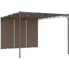 Image de vidaXL Pavillon de jardin avec rideau latéral 4x3x2,25 m Taupe