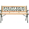 Image de vidaXL Banc de jardin 122 cm Fonte et bois massif de sapin