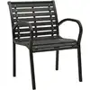 Image de vidaXL Chaises de jardin 2 pcs acier et WPC noir