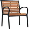 Image de Chaises de jardin 2 pcs acier et WPC noir et marron