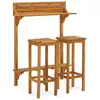 Image de vidaXL Ensemble de 3 bars de balcon en bois massif d'acacia