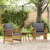 Image de vidaXL Gartenstühle mit Kissen 2 Stk. Akazie Massivholz